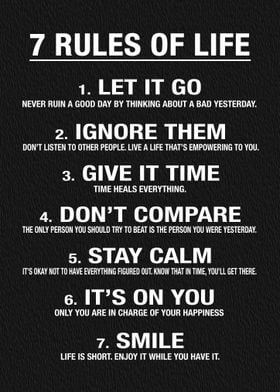 7 Rules Of Life Poster 2