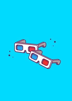glasses 3D Movie Cartoon