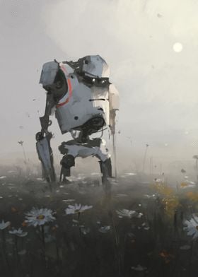 Robot in a flower field 03