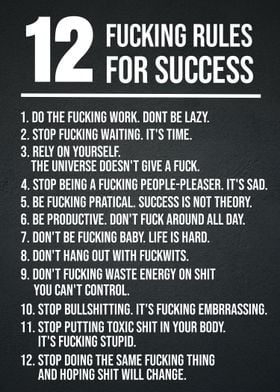 12 fucking rule to success