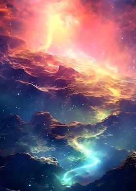 Space Landscape colorful