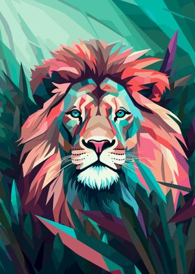 Green and Pink Lion