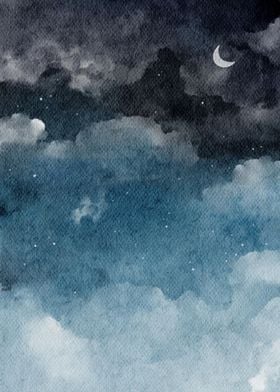 Night Sky Watercolor