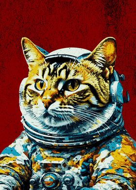 CAT ASTRONAUT RED