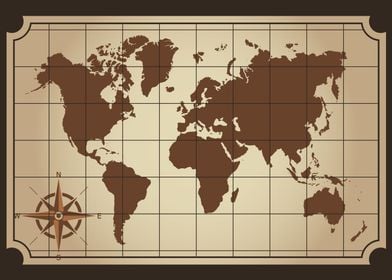 World Map Aesthetic Art