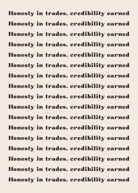 Honesty in trades credibi