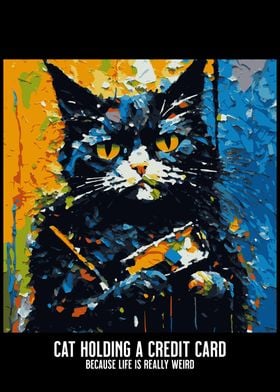 Cat Credit Card Painting