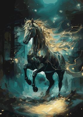 Dark Turquoise Horse