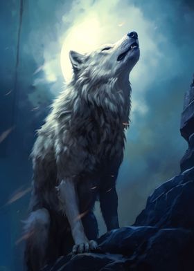 wolf under moon