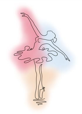 Ballerina Line Art