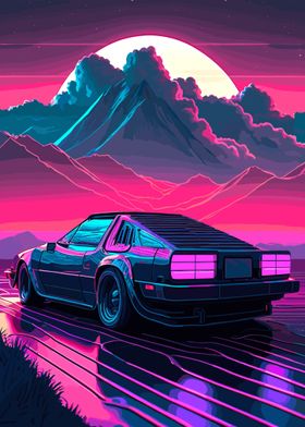 Car vaporwave