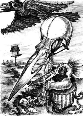 Pelican Skull Scarecrow