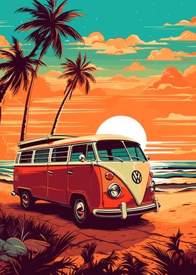 bus on the beach