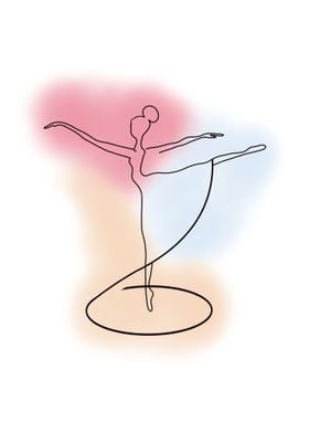 Ballerina Line Art