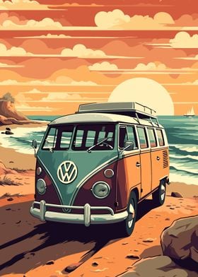 bus on the beach