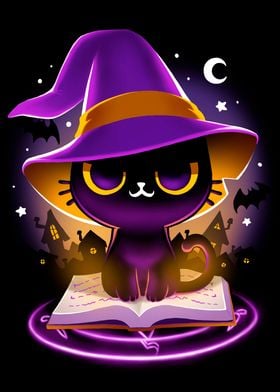 Cute Witch Cat Halloween