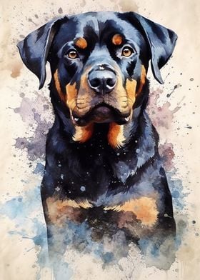 Rottweiler Watercolor