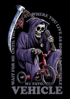 skull tricycle Text