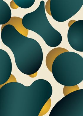 Cow print green and gold