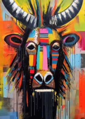 Abstract Wildebeest Art