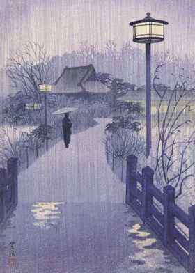 Evening Rain at Shinobazu