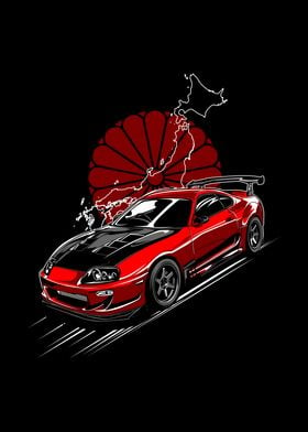 Red Super sport Car art