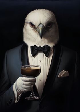 eagle standing in a suit