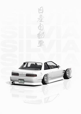 White Nissan S13 Silvia