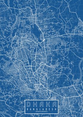 Dhaka City Map Blueprint