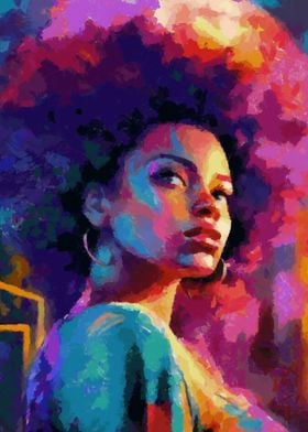 Abstract woman afro hair