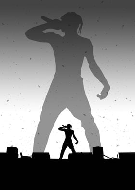 concert rapper silhouette