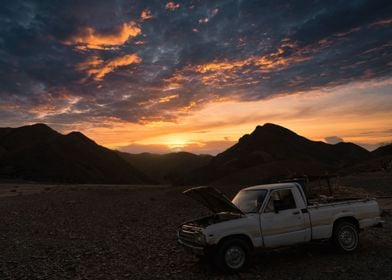 Sunset In Egyptian Desert