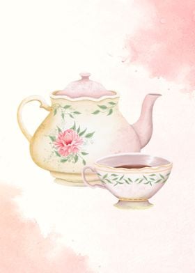 Tea Set Watercolor