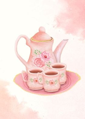 Tea Set Watercolor