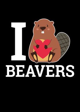 I Love Beaver Rodent Heart