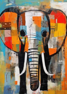 Abstract Elephant Portrait