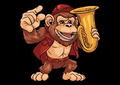 Marching Band Tuba Chimp