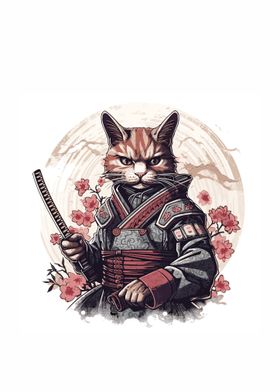 cat samurai japan