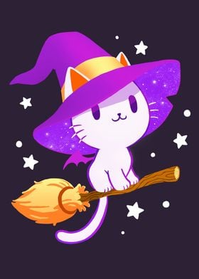 White Witch Cat  Pastel