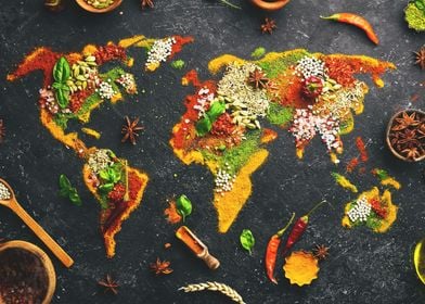 Spices world map