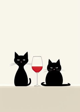 Two cats wine