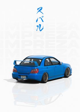 Blue Subaru Impreza WRX