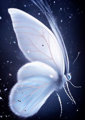 White butterfly, night