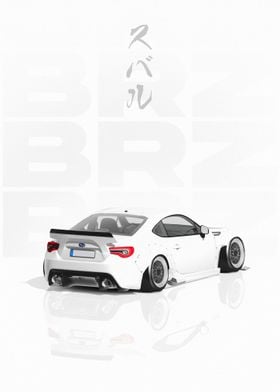 White Subaru BRZ Stance