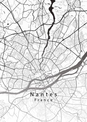 Nantes France City Map