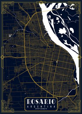 Rosario City Map Gold