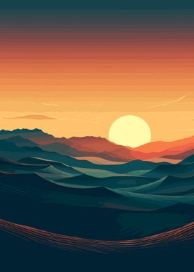 Peaceful Desert Sunset