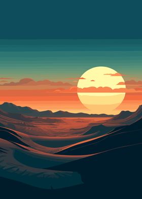 Dark Desert Sunset