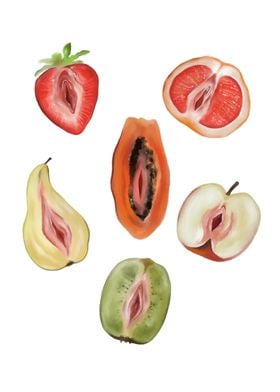 Sliced Feminine Fruit Sign