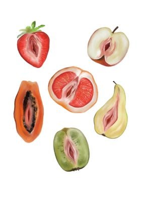 Sliced Feminine Fruit Sign